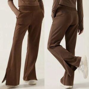 Athleta Pants Womens SP Brown Venice Flare High Rise Stretch Travel Athletic